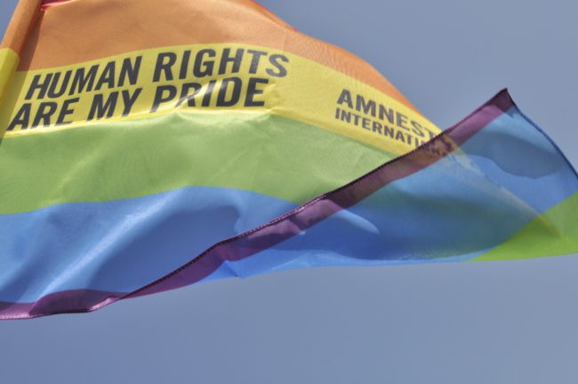 Rainbow flag in Palermo Pride, 22th June 2013.