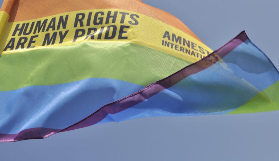 Rainbow flag in Palermo Pride, 22th June 2013.
