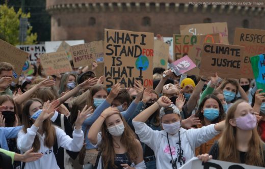 Protest Młodzieżowego Strajku Klimatycznego w Krakowie, 25 września 2019.