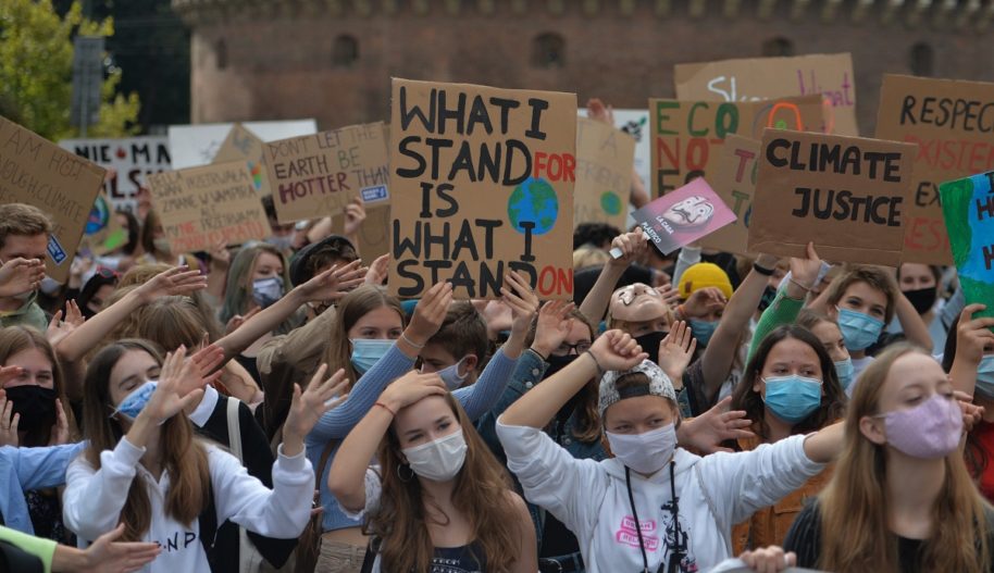 Protest Młodzieżowego Strajku Klimatycznego w Krakowie, 25 września 2019.