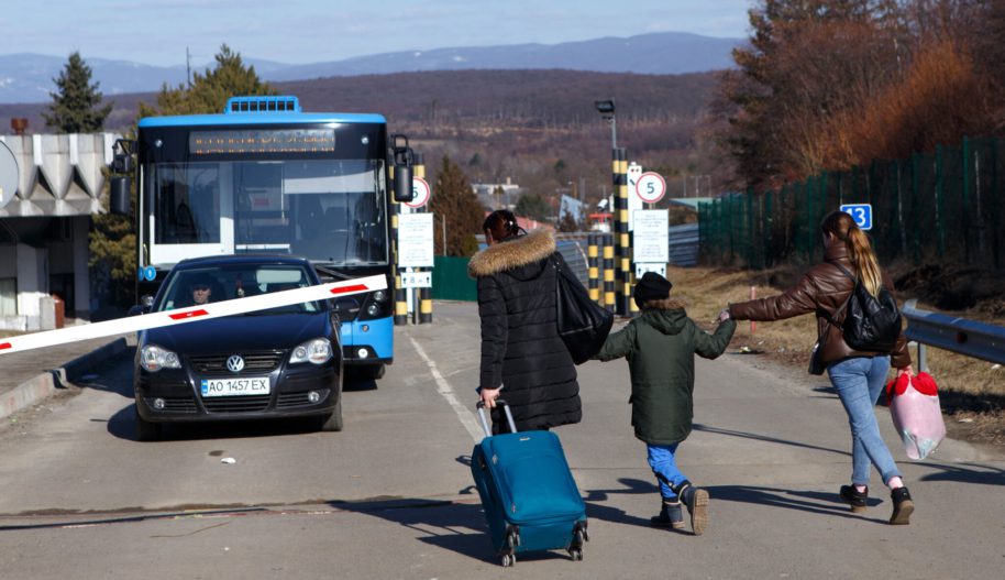 Ukrainian Refugees on Ukraine-Slovakia border. Photo by SerhiiHudak/ Ukrinform/Future Publishing via Getty Images