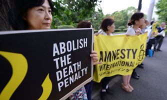 Japonia, protest przeciwko karze śmierci w Tokio, 26 czerwca 2014.