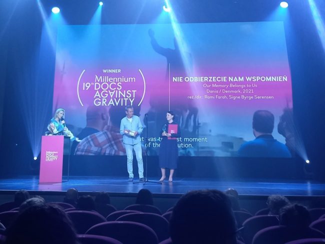 Wręczenie nagrody filmowej Amnesty podczas 19. Millennium Docs Against Gravity