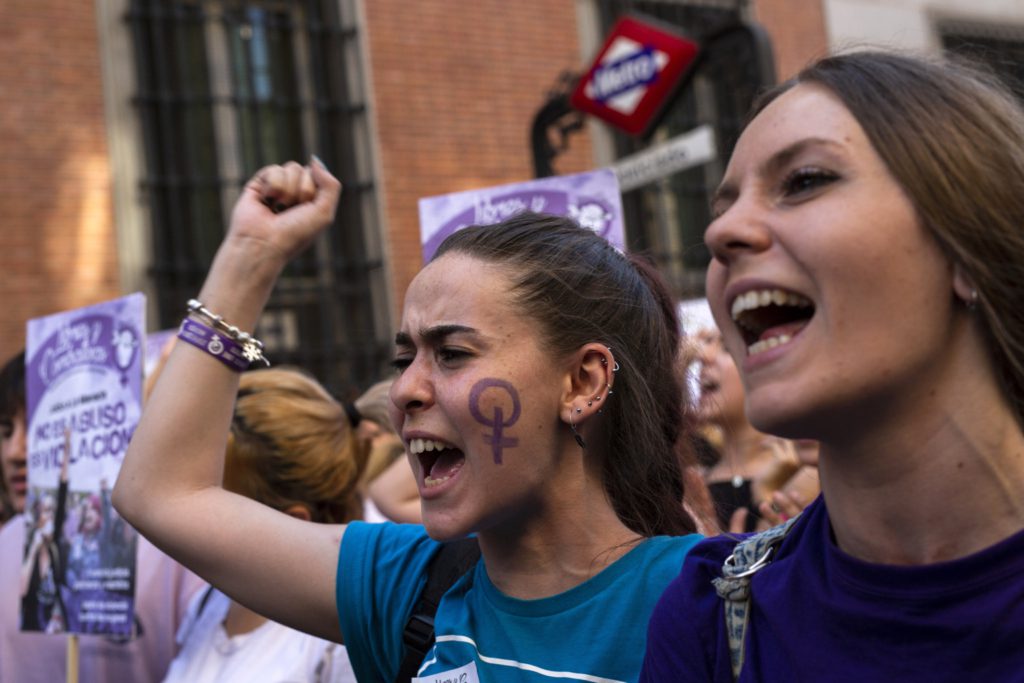 Protest ruchu kobiecego w Hiszpanii