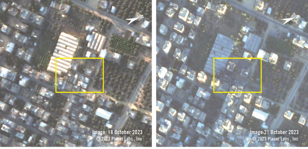 Zdjęcie satelitarne miejsca ataku.